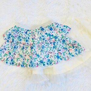 2 Tiered Skirts Bundle Disney Floral Old Navy Sparkly Cream Mesh Size 5
